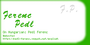 ferenc pedl business card